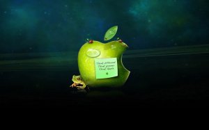 Apple logo and frog - скачать обои на рабочий стол