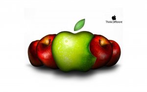 Apple и яблоки - скачать обои на рабочий стол