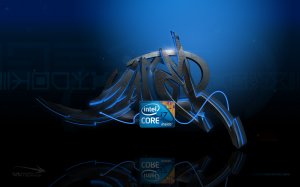 Логотип Intel  - скачать обои на рабочий стол