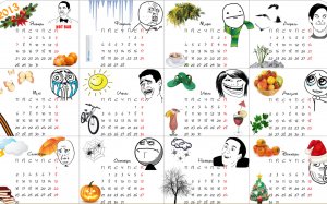Календарь на 2013 с мемами - скачать обои на рабочий стол
