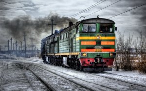 Зимний поезд - скачать обои на рабочий стол