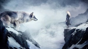 Человек и волк - скачать обои на рабочий стол