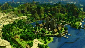 Minecraft пейзаж  - скачать обои на рабочий стол