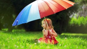 Радужный зонт - скачать обои на рабочий стол