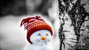 Снеговик в шапке - скачать обои на рабочий стол