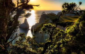 Восход у берегов Новой Зеландии - скачать обои на рабочий стол