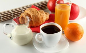 Апельсиновый сок и кофе - скачать обои на рабочий стол