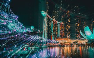 Огни Сингапура - скачать обои на рабочий стол