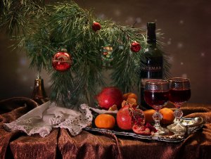 Вино к рождеству - скачать обои на рабочий стол