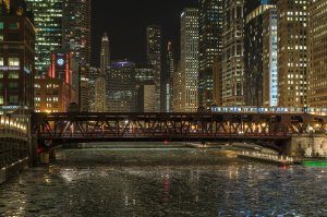 Ночной Чикаго - скачать обои на рабочий стол
