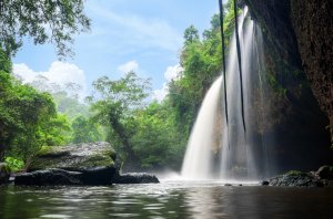 Водопад в тропиках - скачать обои на рабочий стол