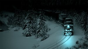 Поезд и снежная зимняя ночь - скачать обои на рабочий стол