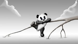 Художественная черно-белая панда - скачать обои на рабочий стол