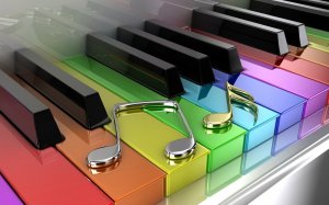 Цветные клавиши рояля - скачать обои на рабочий стол