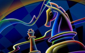 Неоновые шахматы  - скачать обои на рабочий стол