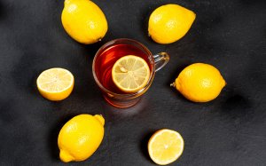 Чай с лимонами  - скачать обои на рабочий стол