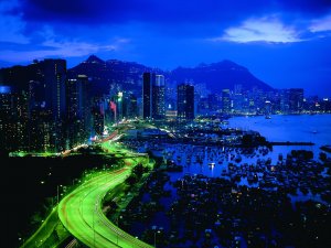 Ночной Гонконг - скачать обои на рабочий стол