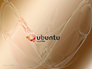 Обои для рабочего стола: Ubuntu на стекле