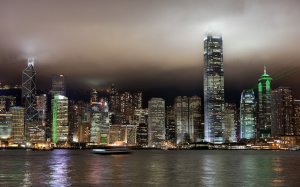 Обои для рабочего стола: Гонконг ночью