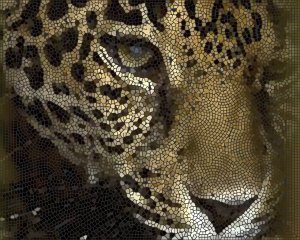 Мозаика - леопард - скачать обои на рабочий стол
