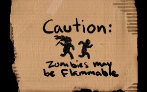 Обои для рабочего стола: Осторожно, зомби!