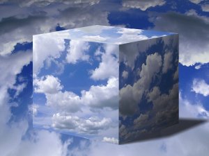 Куб из облаков - скачать обои на рабочий стол