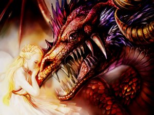 Общение с драконом - скачать обои на рабочий стол