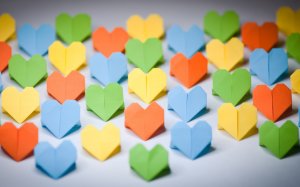 Обои для рабочего стола: Оригами с любовью