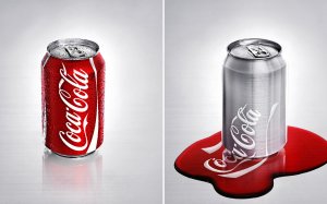 Обои для рабочего стола: Кока-кола до и после