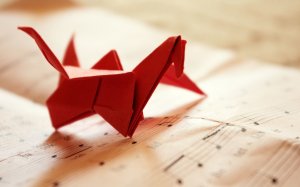 Птица оригами - скачать обои на рабочий стол