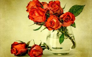 Нарисованные розы - скачать обои на рабочий стол