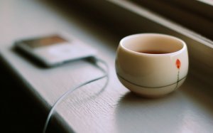 Обои для рабочего стола: Кофе и музыка