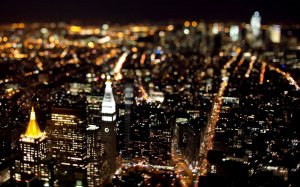 Панорама ночного города - скачать обои на рабочий стол