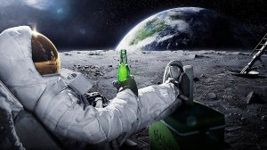 Выпивка на Луне - скачать обои на рабочий стол