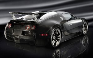 Bugatti Veyron in black - скачать обои на рабочий стол