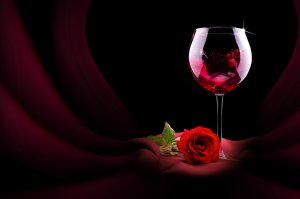 Вино и роза - скачать обои на рабочий стол