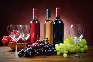 Обои для рабочего стола: Вино и виноград