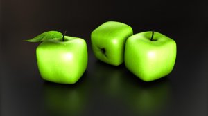 Обои для рабочего стола: Квадратные яблоки 