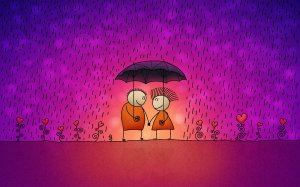 Обои для рабочего стола: Любовь под дождем 
