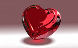 Полупрозрачное красное сердце - скачать обои на рабочий стол
