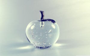 Стеклянное яблоко с пузырьками  - скачать обои на рабочий стол