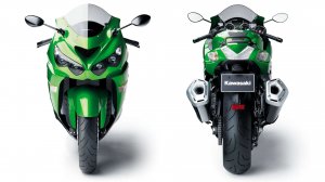 Обои для рабочего стола: Зеленый мотоцикл kaw...