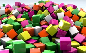Яркие кубики  - скачать обои на рабочий стол