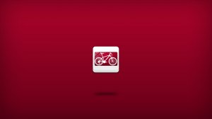 Значок велосипеда на красном фоне  - скачать обои на рабочий стол