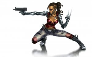 Персонаж девушка с пушкой - скачать обои на рабочий стол