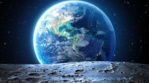 Вид на Землю с Луны - скачать обои на рабочий стол
